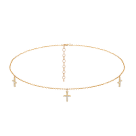 Naszyjnik 3 crosses Gold