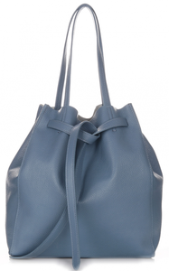 Włsokie Torebki Skórzane ShopperBag z Kosmetyczką firmy Genuine Leather Niebieska (kolory)