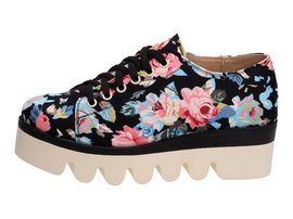 Creepersy w kwiaty buty damskie WISHOT DP687NV