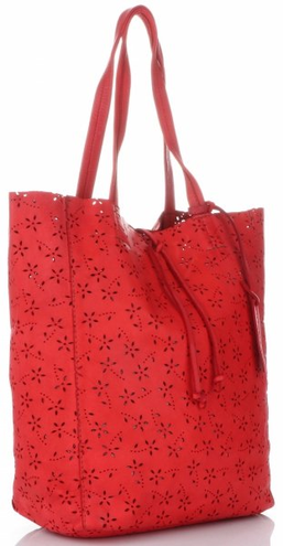 Torebki Skórzane ShopperBag włoskiej firmy VITTORIA GOTTI Czerwone (kolory)