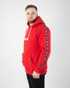 BLUZA Z KAPTUREM TAPE RED