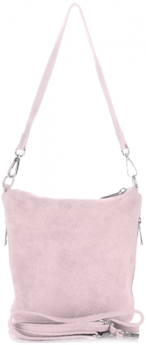 Uniwersalne Torebki Skórzane Listonoszki firmy Genuine Leather Pudrowy Róż (kolory)