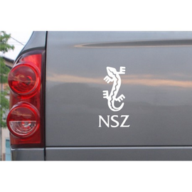 Naklejka samochodowa ZWIĄZEK JASZCZURCZY NSZ (biała, czarna)