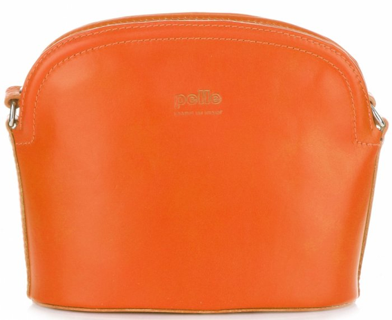 Torebki Skórzane Listonoszki firmy Genuine Leather Pomarańczowe