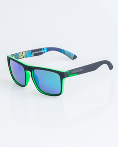 OKULARY COMIX POLARIZED BLACK-GREEN RUBBER GREEN MIRROR 1263