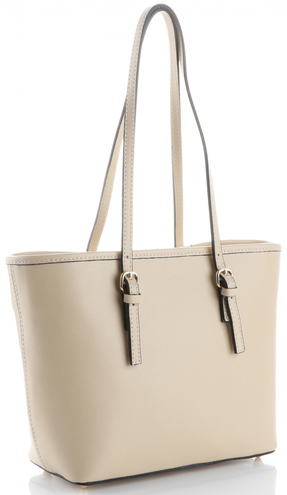 Eleganckie i Klasyczne Włoskie Torebki Skórzane marki Genuine Leather Beżowe (kolory)