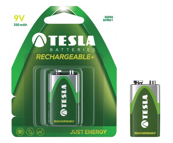 TESLA Akumulator Bateria do wielokrotnego ładowania 6HR61 9V 250mah Blister 1szt