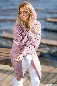 Sweter kardigan ażurek fb701