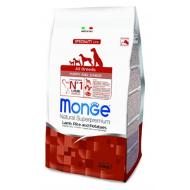 MONGE ALL BREEDS PUPPY JAGNIĘCINA Z RYŻEM I ZIEMNIAKAMI 2,5KG