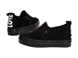 SLIP ON Czarne tenisówki VINCEZA 9503 KOTURNA