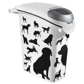 Curver Pet Life Pojemnik na psią karmę - białoczarny z psami 10kg