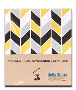 Prześcieradło bawełniane Geometric Yellow 140x210