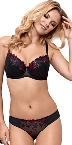 Biustonosz BELLA Push Up B-271 Black Claret