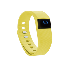GoClever Smart Band - żółty - bluetooth 4.0 - krokomierz - monitor snu - monitor spalonych kalorii - do Android - do iOS - dostępne od ręki