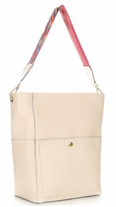Torebka Skórzana Uniwersalna Firmy Genuine Leather Beżowa