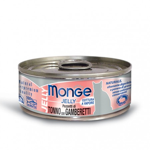 MONGE JELLY TUŃCZYK Z KREWETKAMI W GALARECIE 80G