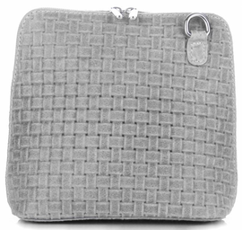 Małe Torebki Skórzane Listonoszki firmy GENUINE LEATHER Szare
