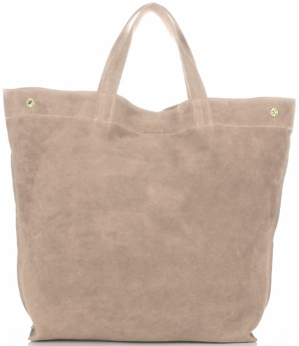 Uniwersalne Torebki Skórzane ShopperBag VERA PELLE Beżowe (kolory)