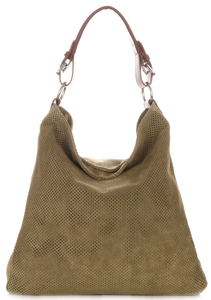 Uniwersalne Torbki Skórzane Na co Dzień Ażur Genuine Leather Army Green (kolory)