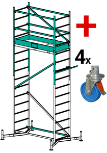 Rusztowanie aluminiowe KRAUSE ClimTec 5,00m + 4 rolki 125mm 710512