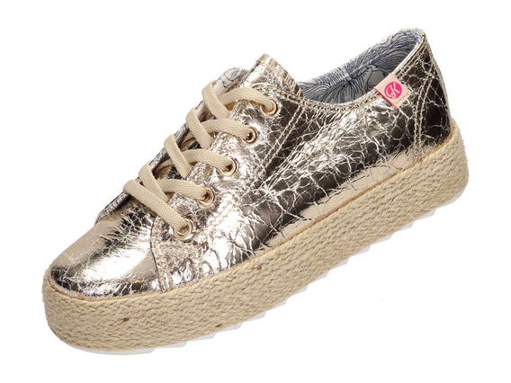 Złote trampki, buty damskie Kylie Crazy 305OR