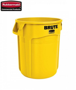 Kontener okrągły z kanałami BRUTE® 75,7L Yellow