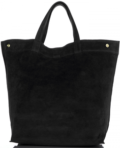 Torebki Skórzane Włoski ShopperBag w rozmiarze XL  firmy Vera Pelle Czarny (kolory)