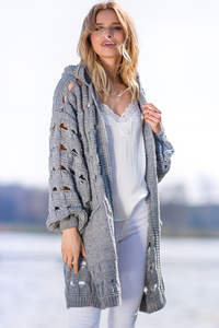 Sweter kardigan ażurek fb701