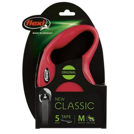Flexi New Classic Smycz taśma M 5m czerwona