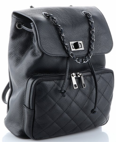 Damskie Plecaki Skórzane marki Genuine Leather Czarne