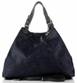 Torebki Skórzane ShopperBag marki Genuine Leather Granatowe (kolory)