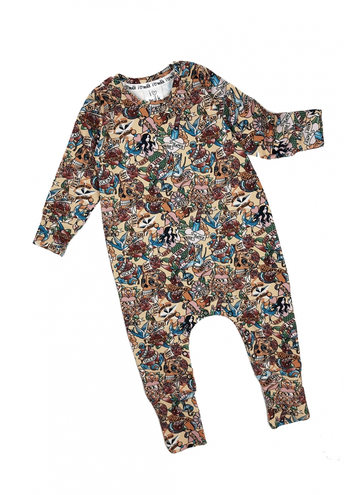 ROMPER DŁUGI RĘKAW TATOO PRINT