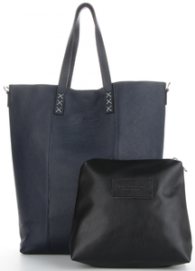 Vittoria Gotti Uniwersalne Torebki Skórzane do noszenia na co dzień Firmowy Shopper Made in Italy w rozmiarze XL Granat (kolory)