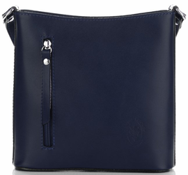 Torebki Skórzane Listonoszki GENUINE LEATHER Granatowe