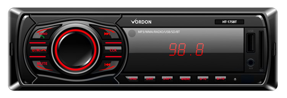 Vordon HT-175BT - radio samochodowe - Bluetooth - FM - MP3 - WMA - USB - SD - AUX-IN - dostępne