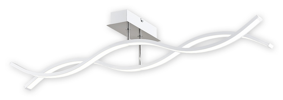 Linea LED plafon długi 2 pł. biały + chrom