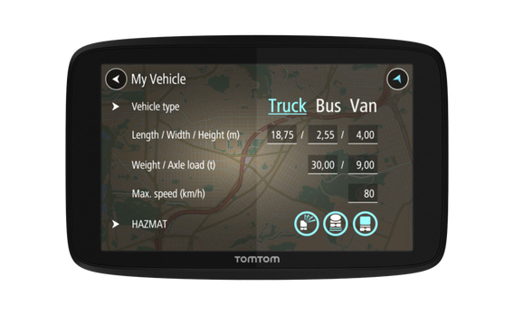 TomTom GO PROFESSIONAL 6200 - Dożywotnie mapy - Profesjonalne urządzenie dla dużych pojazdów - Usługa TomTom Traffic przez wbudowaną kartę SIM