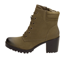 Botki damskie na słupku VINCEZA 2572 KHAKI