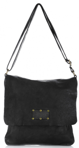 Torebka Skórzana Listonoszka Vintage Genuine Leather Czarna (kolory)