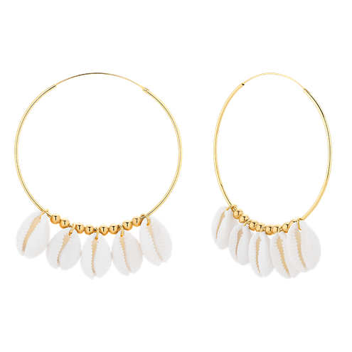 Kolczyki Tulum Shell Hoops