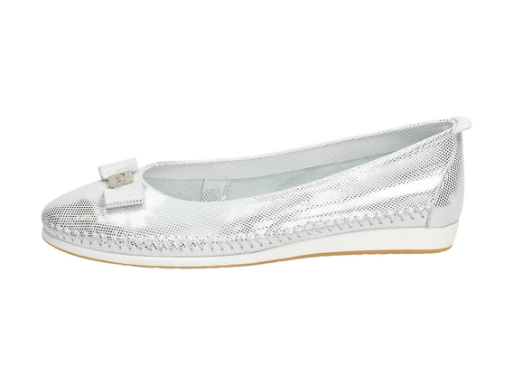 Srebrne baleriny, POLSKIE buty damskie NIK 300