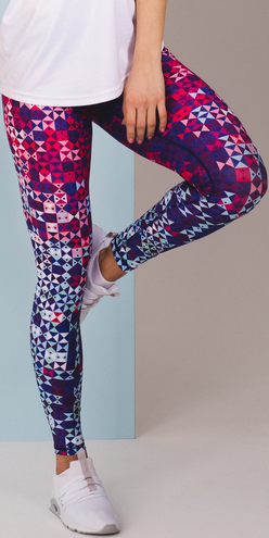 Legginsy sportowe GEOMETRIC PURPLE