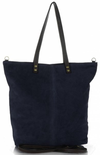 Torebki Skórzane typu ShopperBag firmy Vera Pelle Granatowe