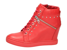Czerwone POLSKIE sneakersy damskie CARINII 3254