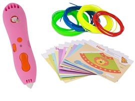 Lionelo Fantasy Pen 3D - różowy - wkłady ABS - drukarka 3D - kreatywne spędzanie czasu - 10 szablonów i wkłady o długości 20metrów - dostępne od ręki