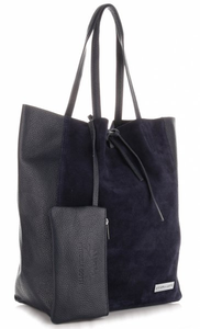 VITTORIA GOTTI Torebka Damska Skórzany ShopperBag Made in Italy Granat
