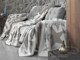 Koc akrylowy Grey Stars 150x200