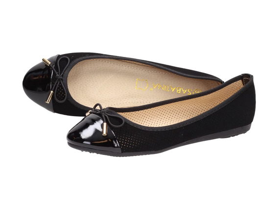 Czarne baleriny, buty damskie SABATINA 135