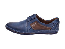 Granatowe POLSKIE buty męskie POLBUT 395 SKÓRA