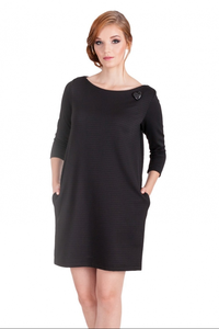 Dzianinowa prosta sukienka bergano black